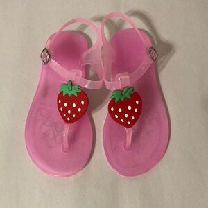 Pink Strawberry Jelly Sandals Girl size 13